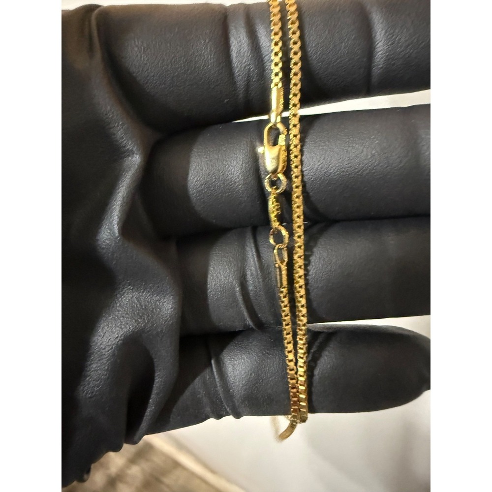 dainty box necklace chain 22 inch 1.75mm 18k gold layered lobster clasp - Picture 6 of 7
